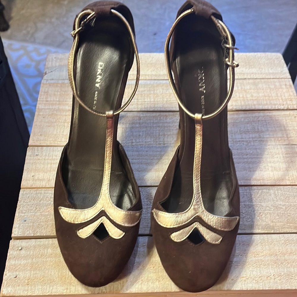 VINTAGE DKNY SUEDE & LEATHER HEELS